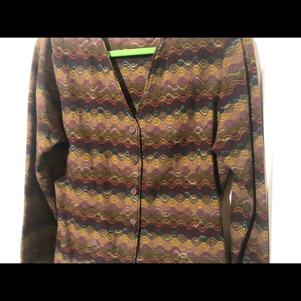 Missoni Knit Cardigan Multi-Colored Button